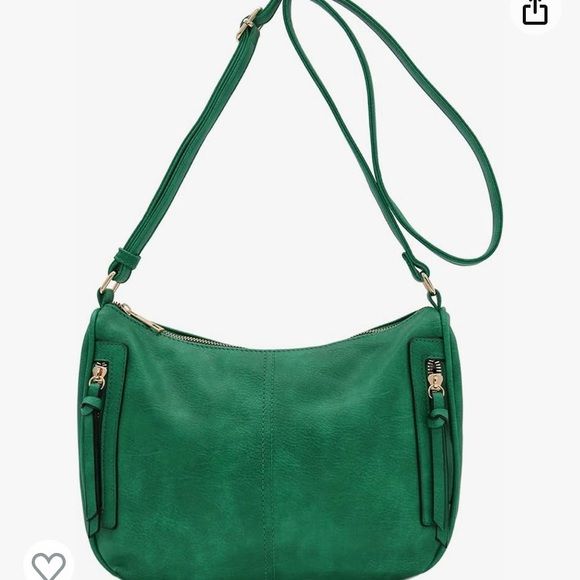 New FashionPuzzle Faux Leather Crossbody Saddle Bag Kelly Green - Picture 2 of 12